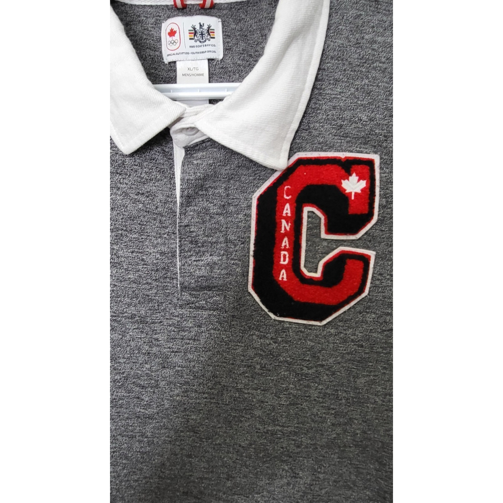 Hudson Bay CO. Men's Polo Shirt Size XL Grey 2012 Canadian Olympic - Picture 2 of 7